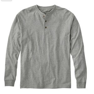 L.L. Bean Men's Long-Sleeve Henley Shirt in Heather Gray